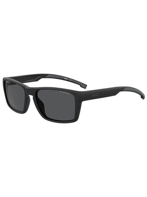 hugo boss grey rectangular sunglasses for men