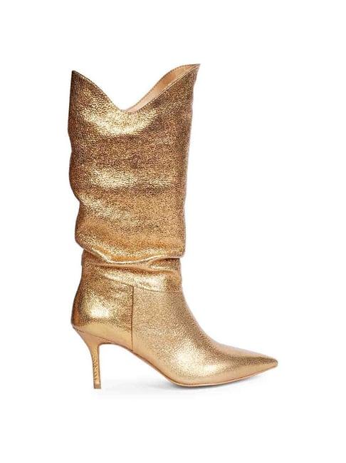 saint g women's nayeli gold stiletto booties