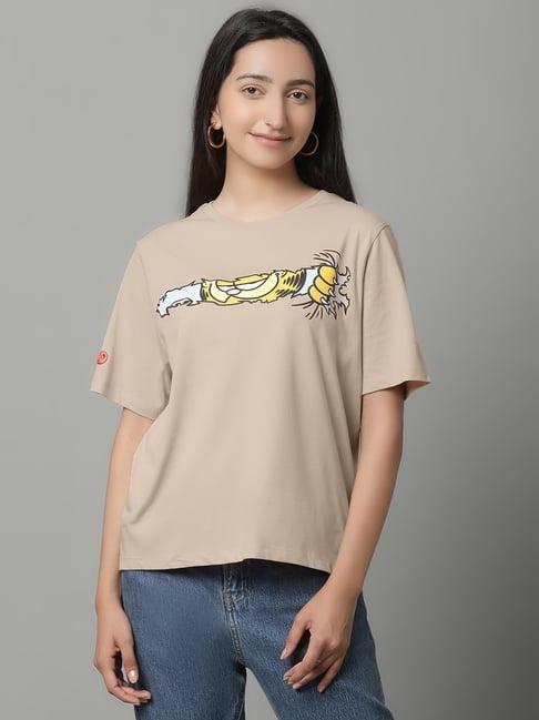 free authority grey cotton printed garfield t-shirt