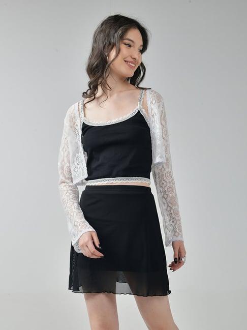 izf white lace shrug