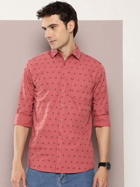 dillinger pink regular fit cotton shirt