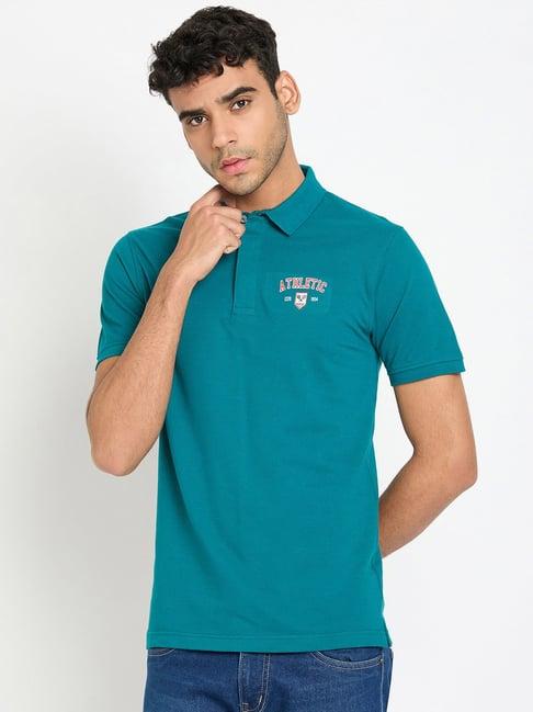 club york teal regular fit polo t-shirt