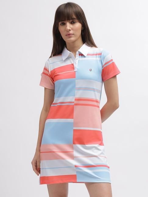 iconic multicolor cotton color-block t shirt dress