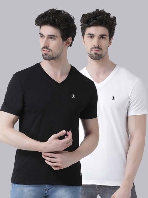 friskers black & white cotton slim fit t-shirt