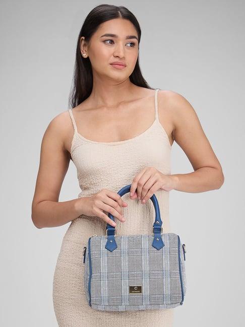 caprese navy checks medium handbag