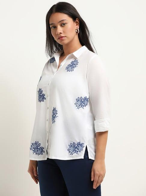 diza by westside white embroidered tunic