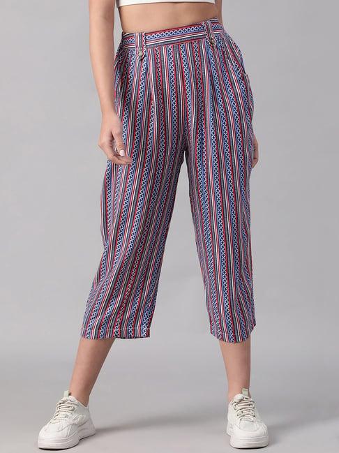 oxolloxo multicolor printed mid rise culottes