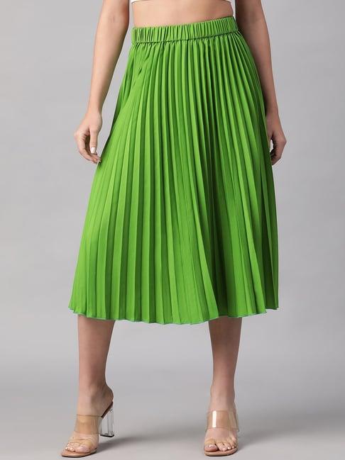 oxolloxo green cotton midi skirt