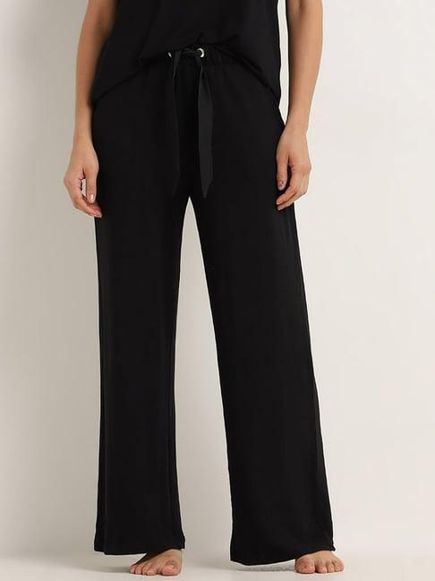 wunderlove by westside black flared mid-rise pants