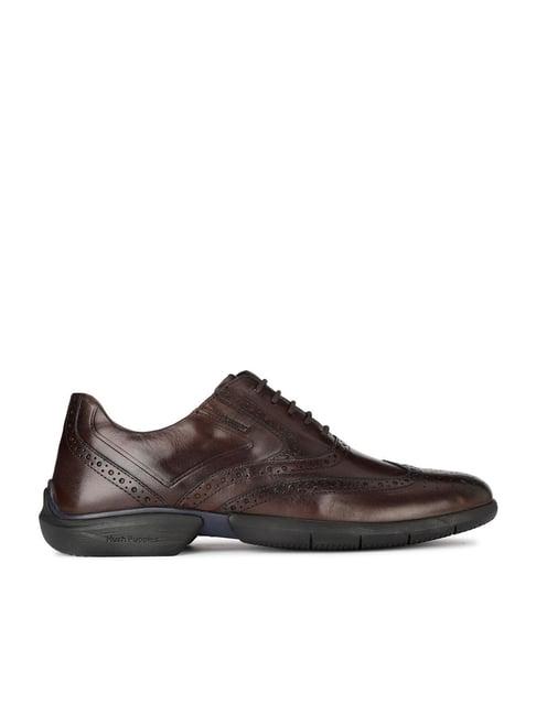 hush puppies by bata men's savile row brown brogue shoes