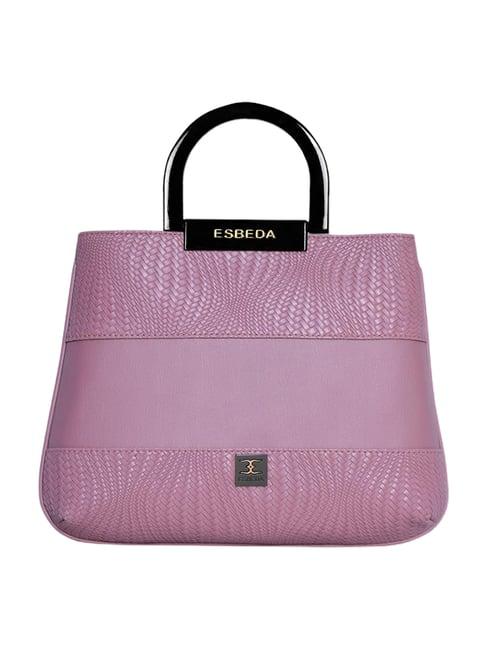 esbeda pink textured medium satchel handbag