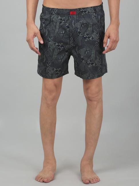 cantabil green cotton regular fit printed boxers