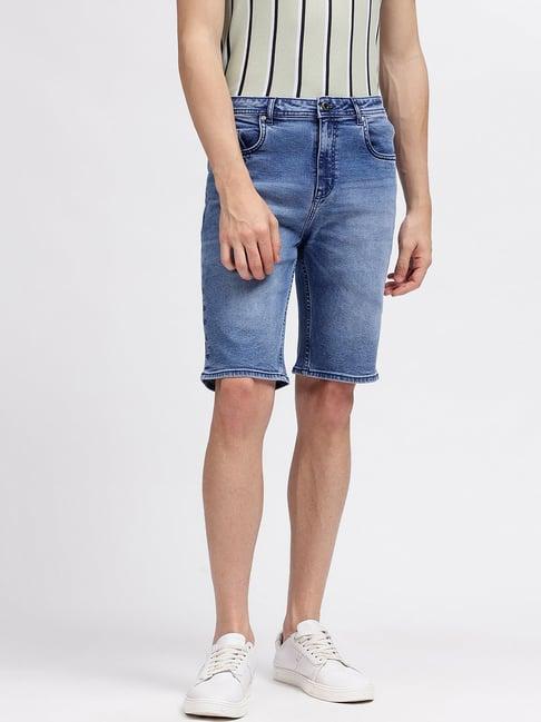 lindbergh blue regular fit denim shorts