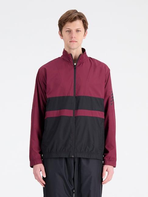 new balance burgundy comfort fit sports jacket