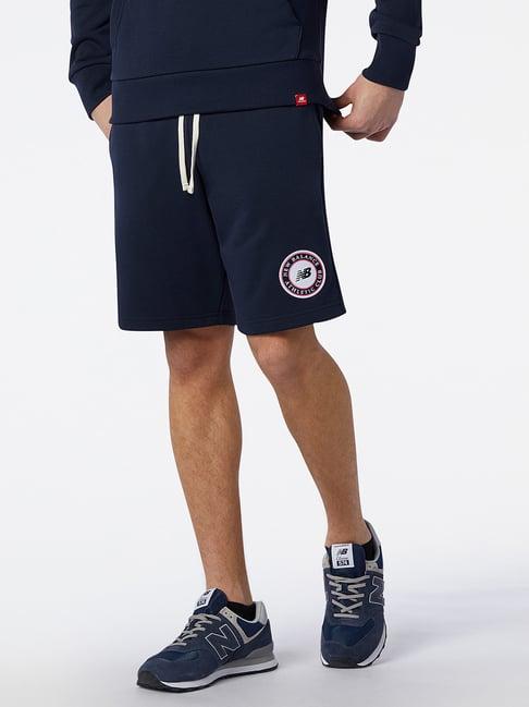 new balance navy comfort fit sports shorts