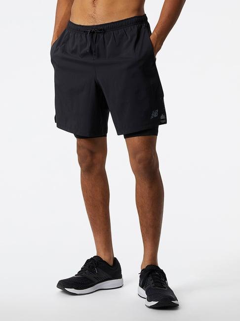 new balance black comfort fit sports shorts