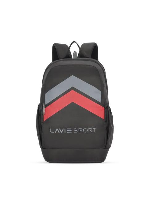 lavie sport black printed laptop backpack