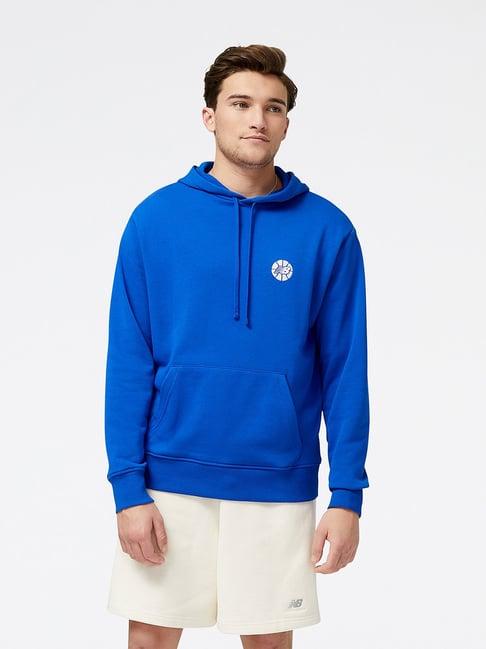 new balance royal blue comfort fit hooded sweatshirt