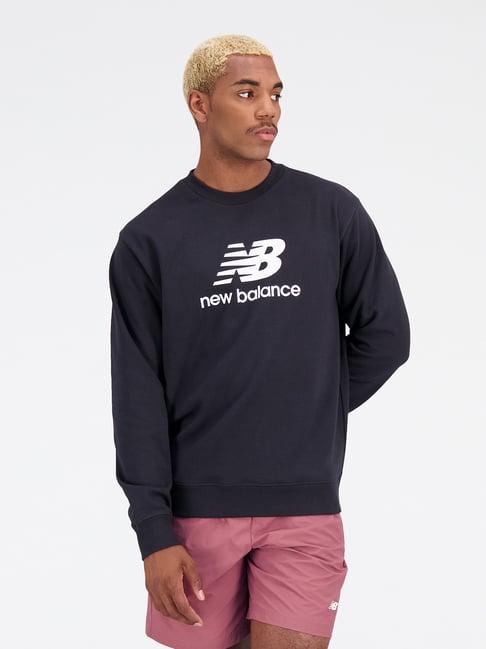 new balance navy comfort fit logo print sweatshirt