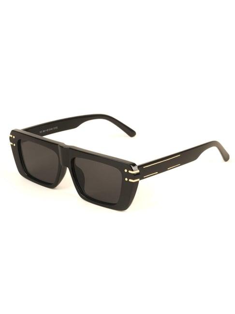 voyage black rectangular uv protection unisex sunglasses