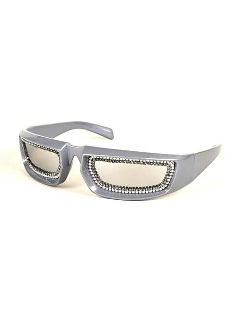 voyage silver wraparound uv protection unisex sunglasses