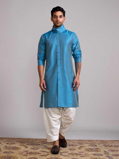 abhishti blue straight fit kurta