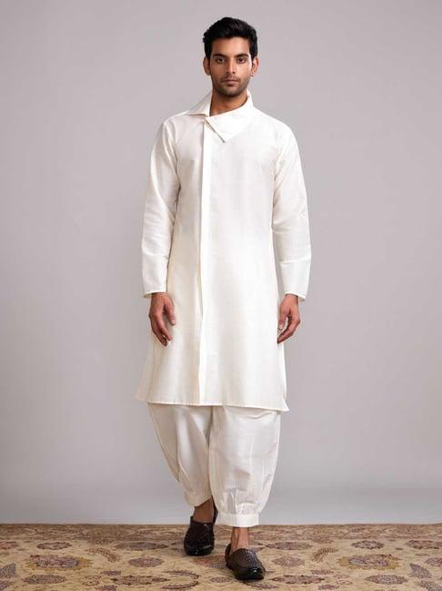 abhishti cream straight fit kurta pathani pants set