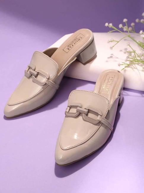 truffle collection women's beige mule shoes