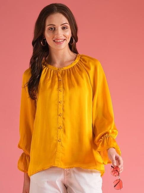 globus yellow relaxed fit top