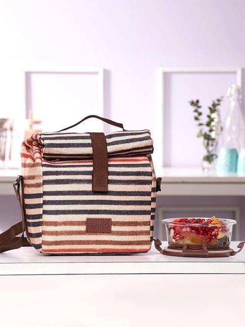 zouk multicolor striped handbag