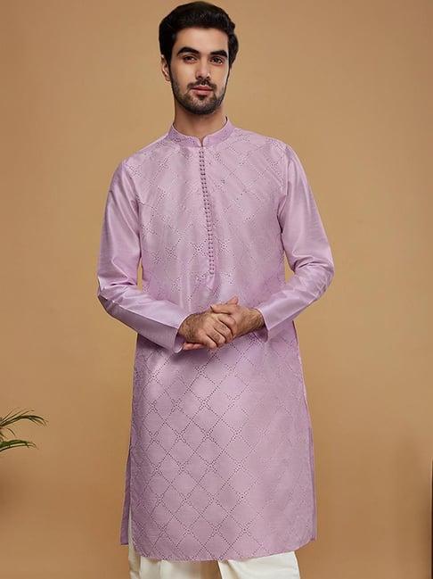 kisah purple regular fit embellished kurta