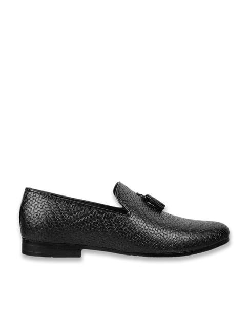 metro men's black formal mocassins