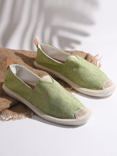 the white pole men's green espadrille shoes