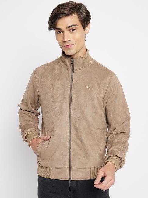 duke camel slim fit texture jacket