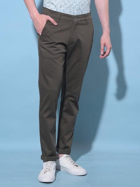 crimsoune club olive cotton slim fit chinos