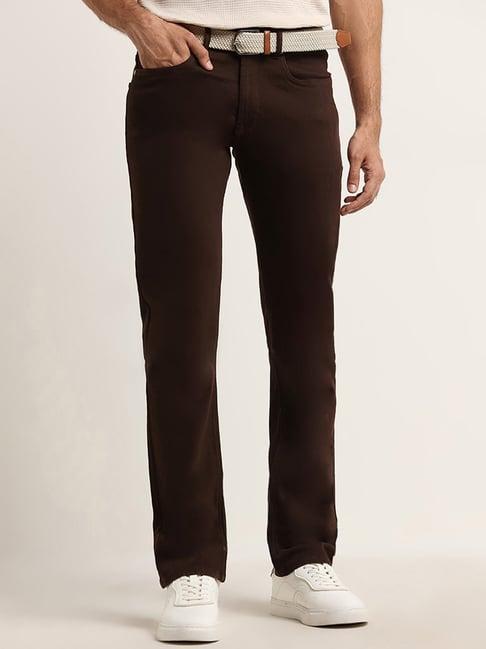 ascot by westside dark brown relaxed fit mid rise jeans