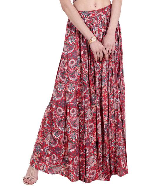 scorpius red printed skirt