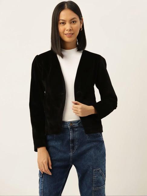 leather retail black regular fit jacket