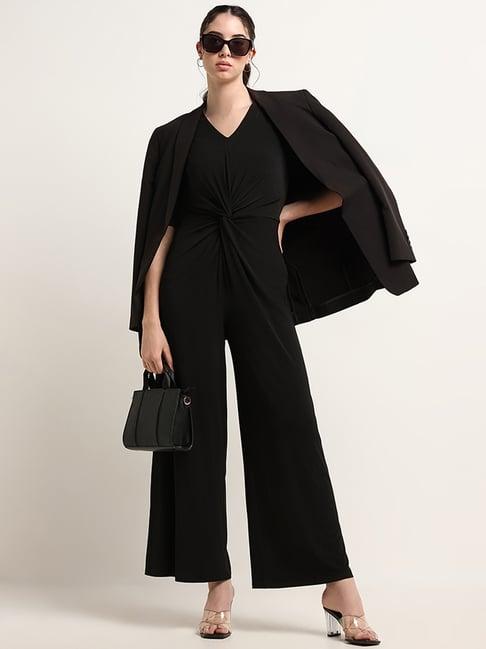 wardrobe by westside black knot-style jumpsuit