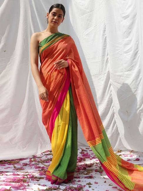 chidiyaa lorelei handwoven cotton saree - lidd