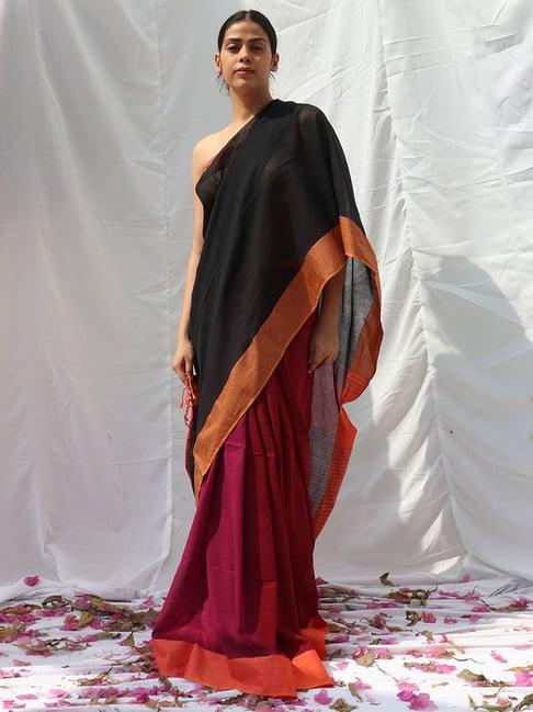 chidiyaa belladonna handwoven cotton saree - lidd