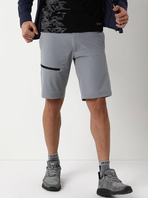 wildcraft grey regular fit sports shorts