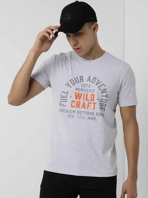 wildcraft white cotton regular fit printed t-shirt