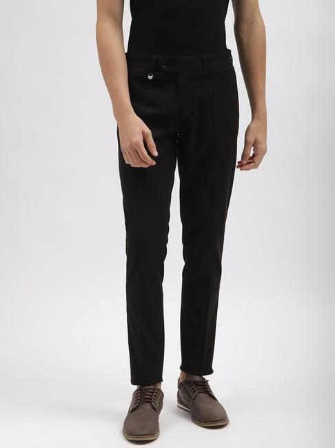 antony morato black cotton skinny fit trousers