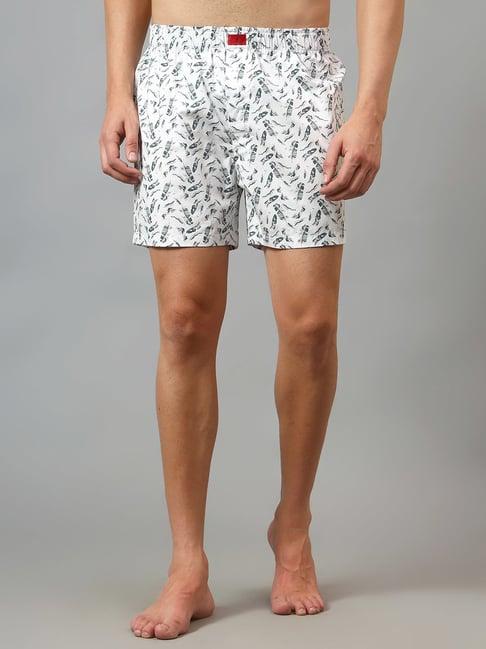 cantabil white printed boxers