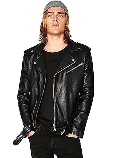 leather retail black biker jacket