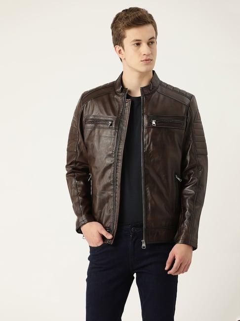 leather retail coffee leather jacket