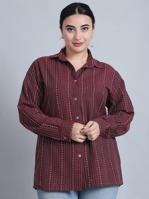 moms maternity maroon striped plus size shirt