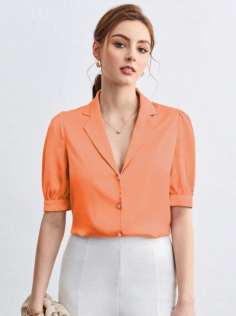 selvia orange regular fit shirt