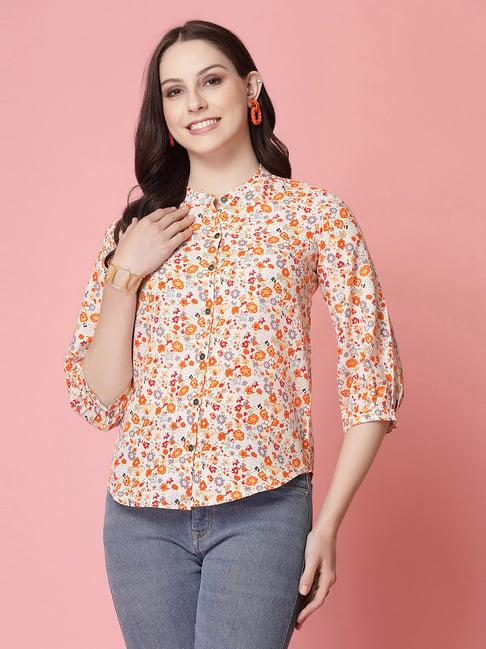 selvia multicolor rayon floral print shirt